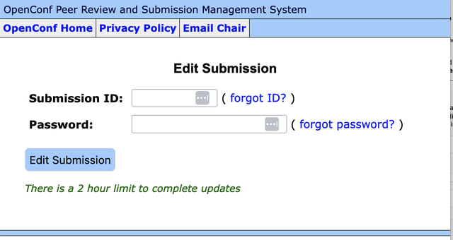 OpenConf Edit Submission