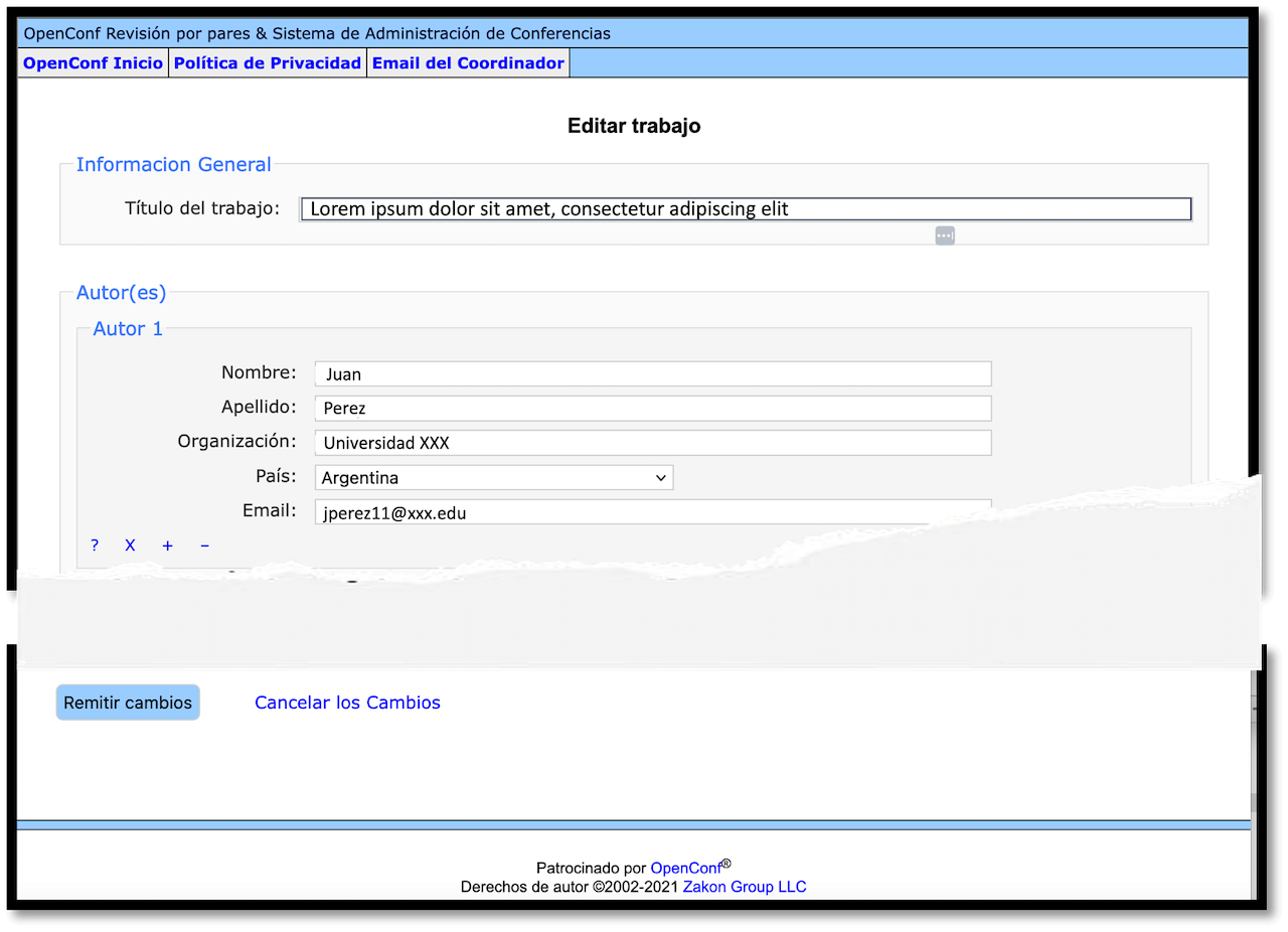 OpenConf Edit Form